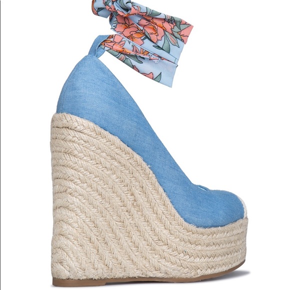 SHOEDAZZLE Keilani Platform Espadrille Wedge SZ 9.5 - Picture 3 of 4